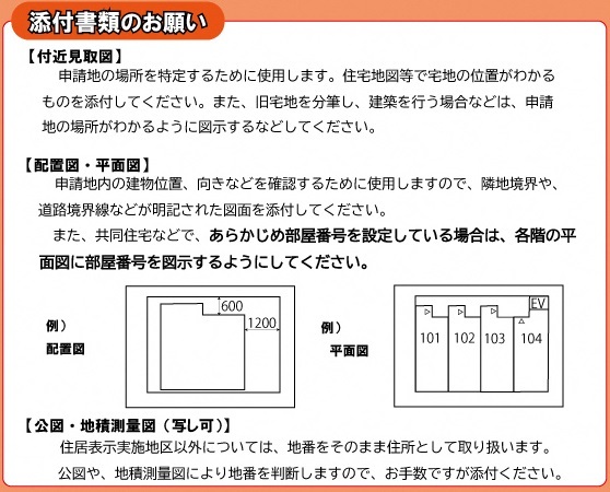 添付書類のお願い