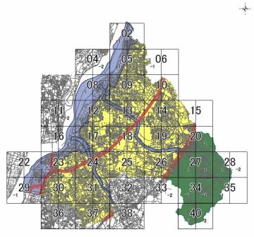 景観計画区域図　図郭割図