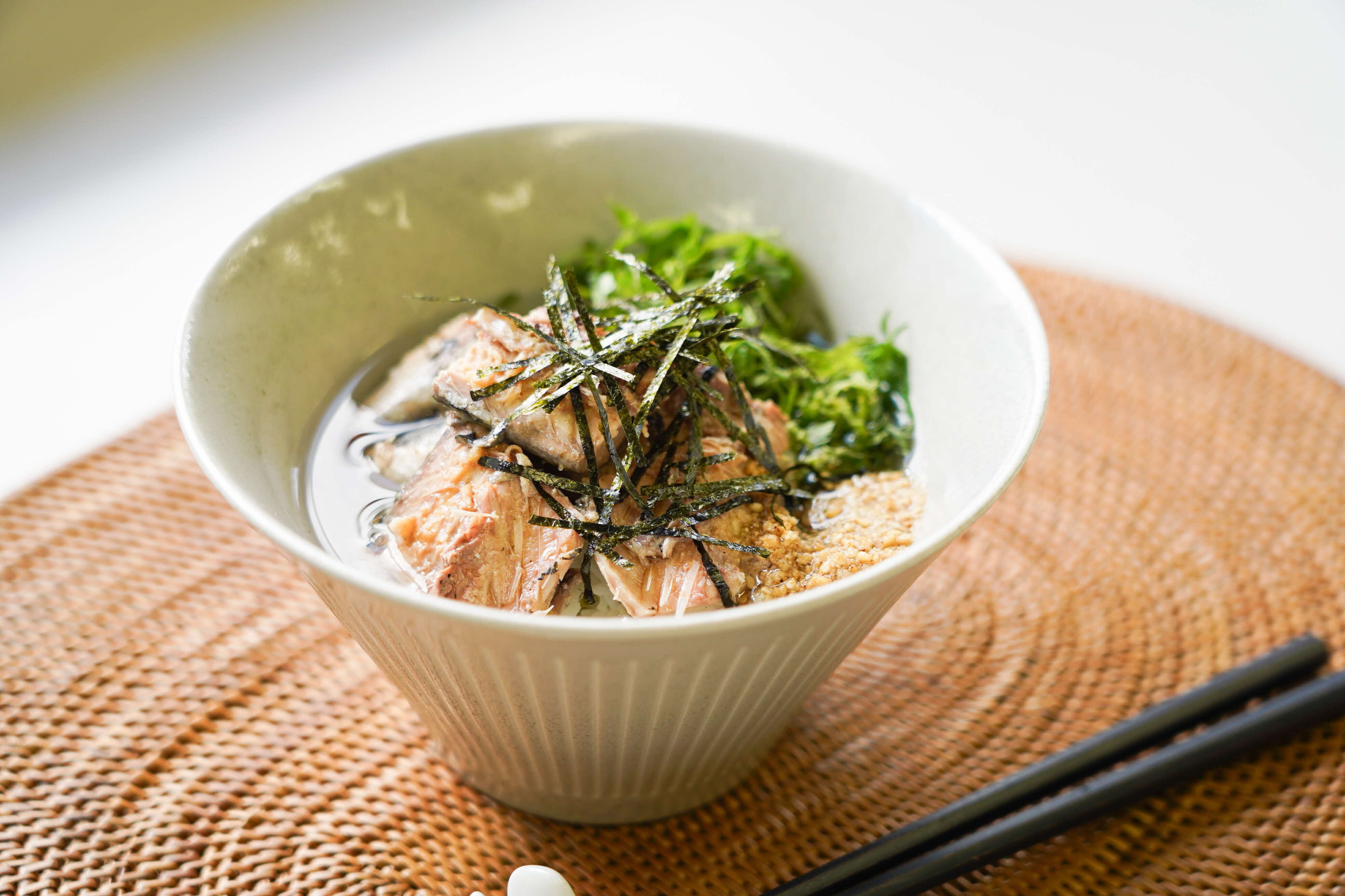 たんぱく質がしっかりとれる　サバのお茶漬け