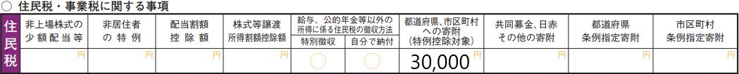 ふるさと納税の記載例