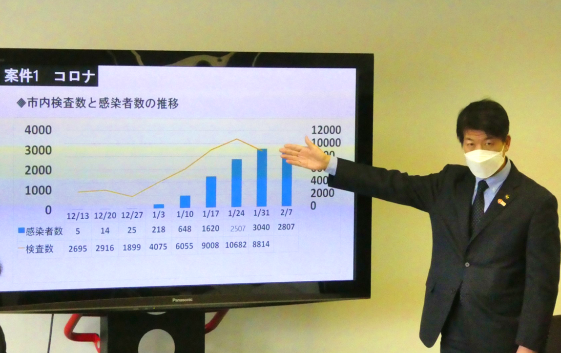 定例記者会見(令和4年2月)の様子