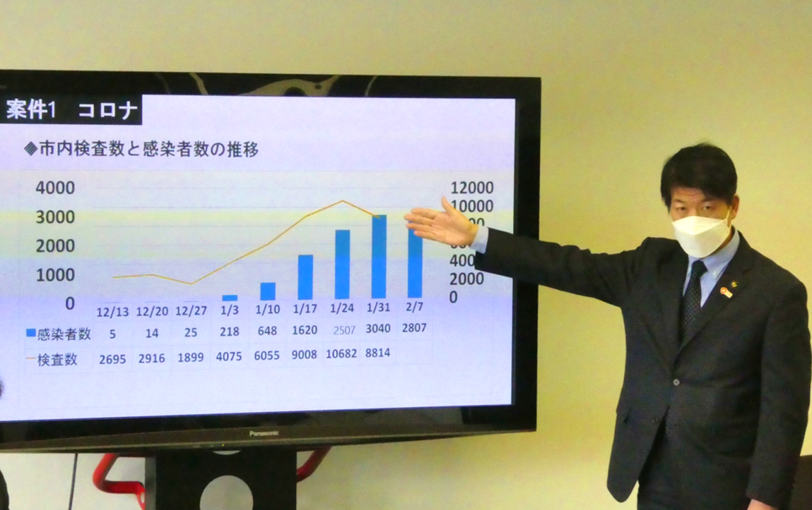 定例記者会見（令和4年2月）の様子