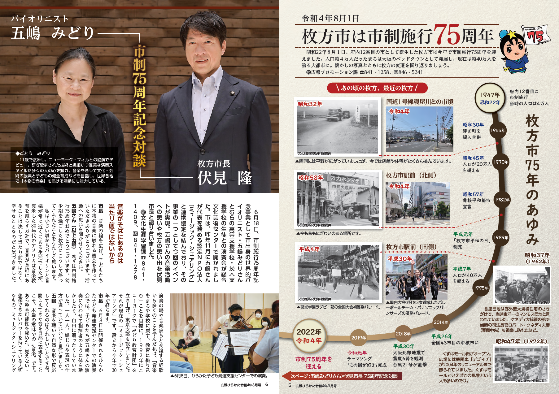 枚方市は市制施行75周年