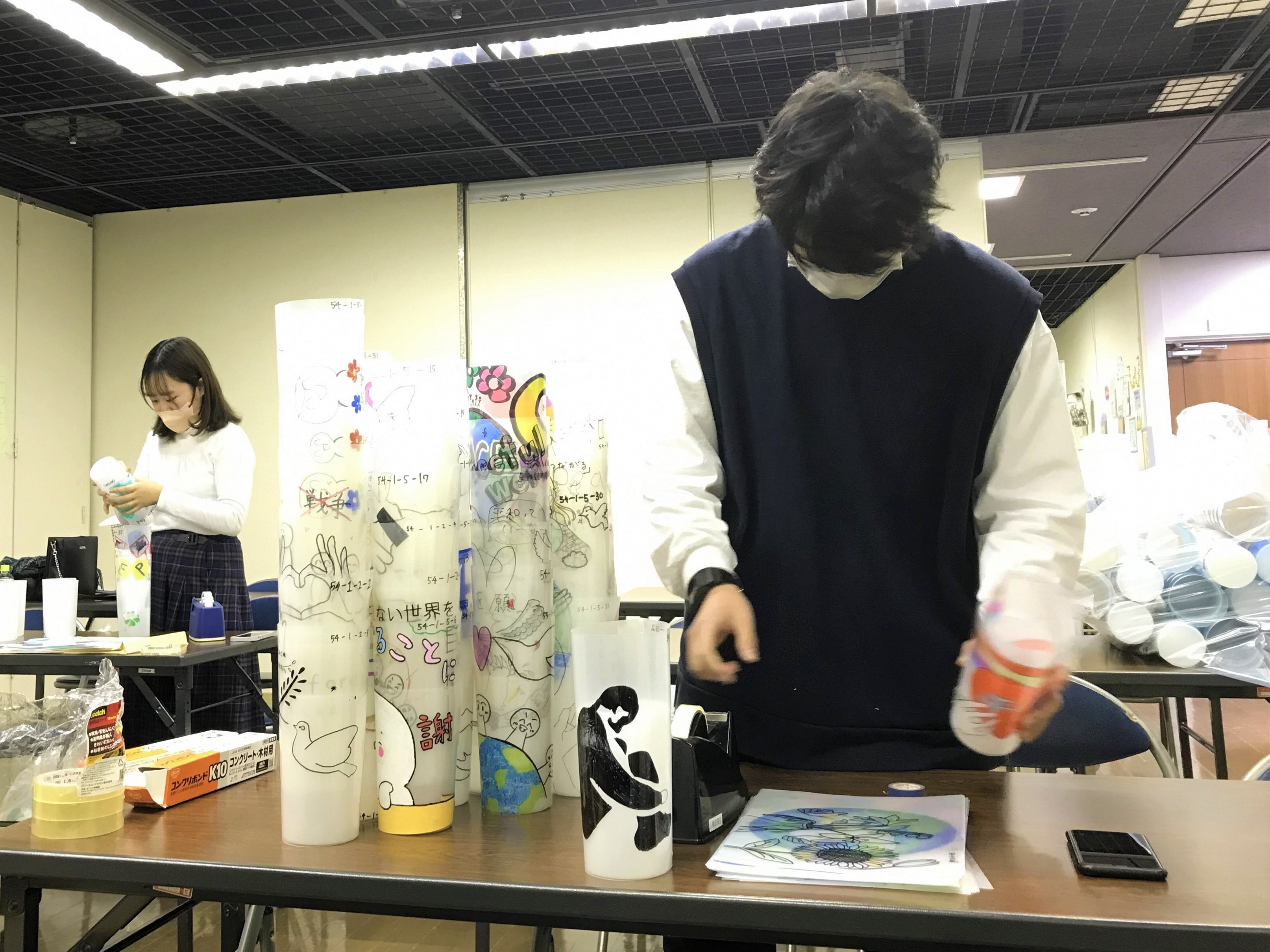 巻き付け作業の様子