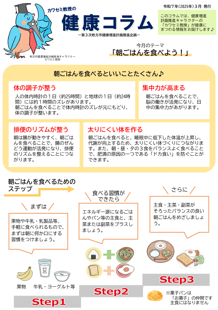 健康コラム「朝ごはん」（表）
