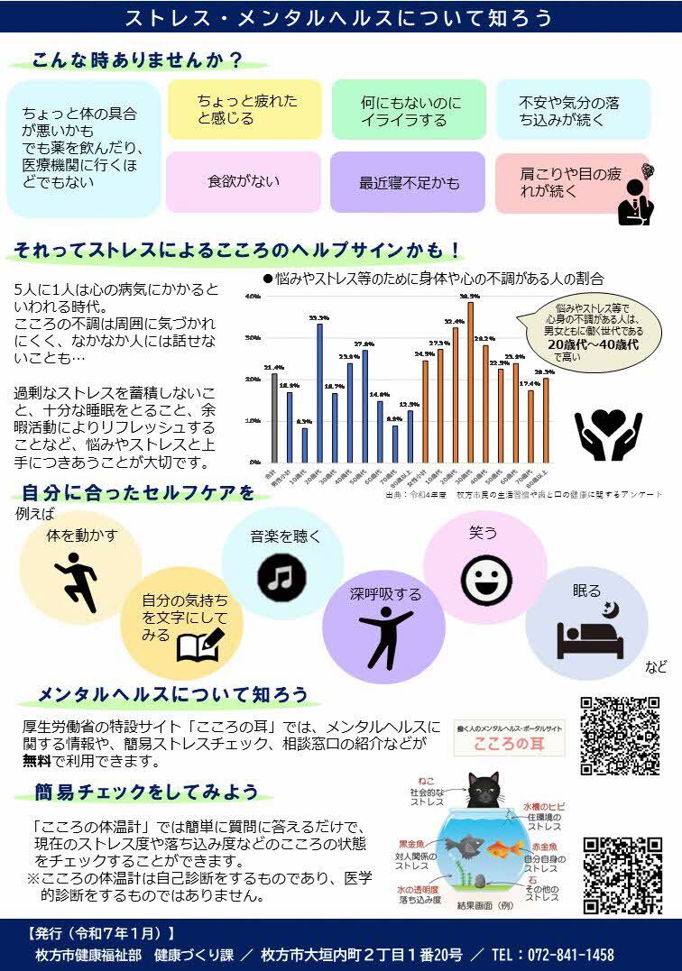 健康コラム「睡眠とこころの健康について」（裏）