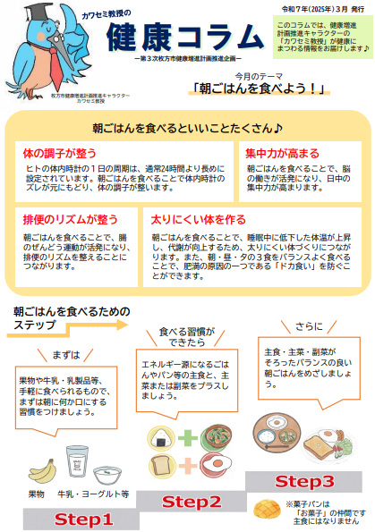 健康コラム「朝ごはん」（表）