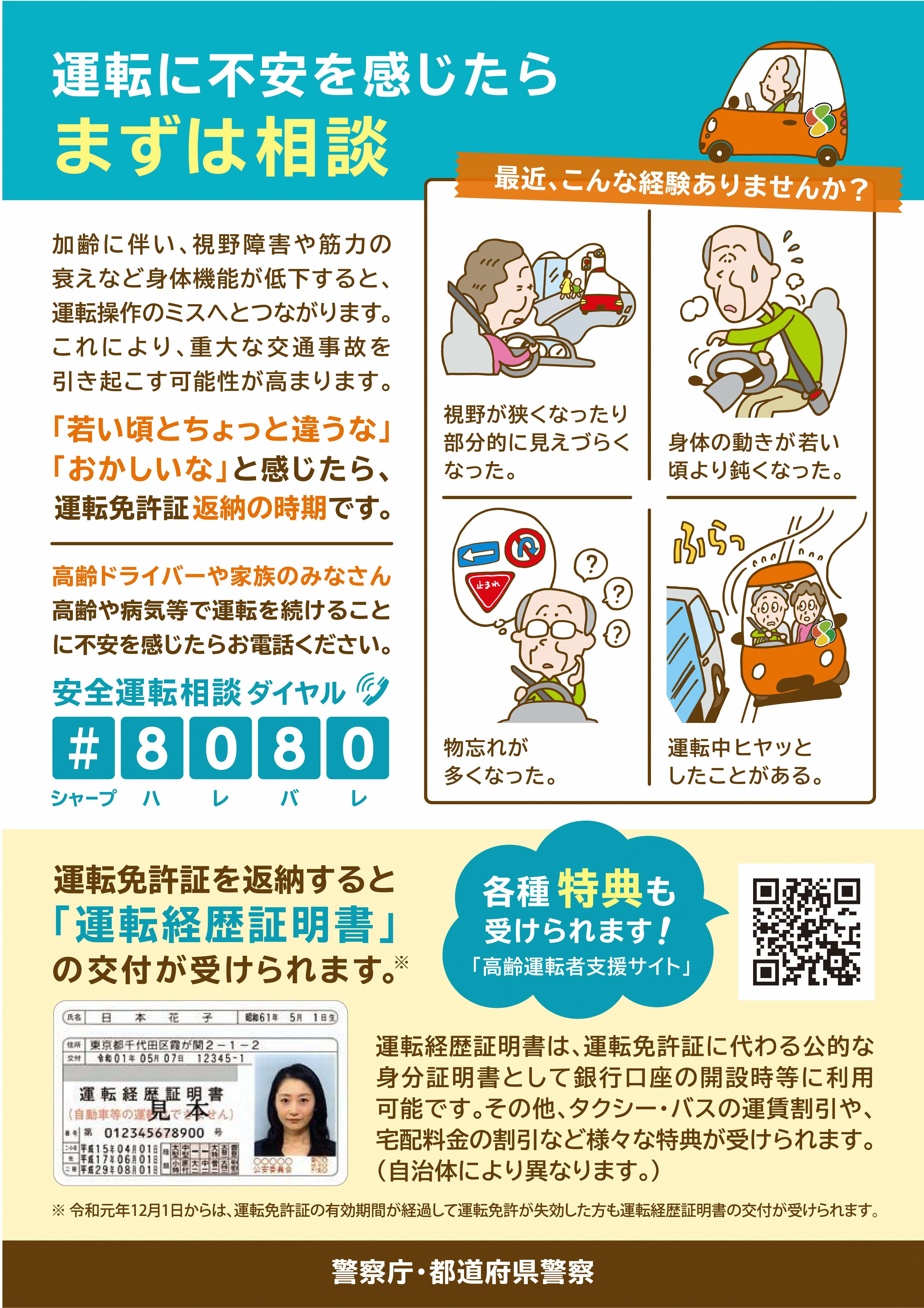 安全運転相談ダイヤルリーフレット裏面