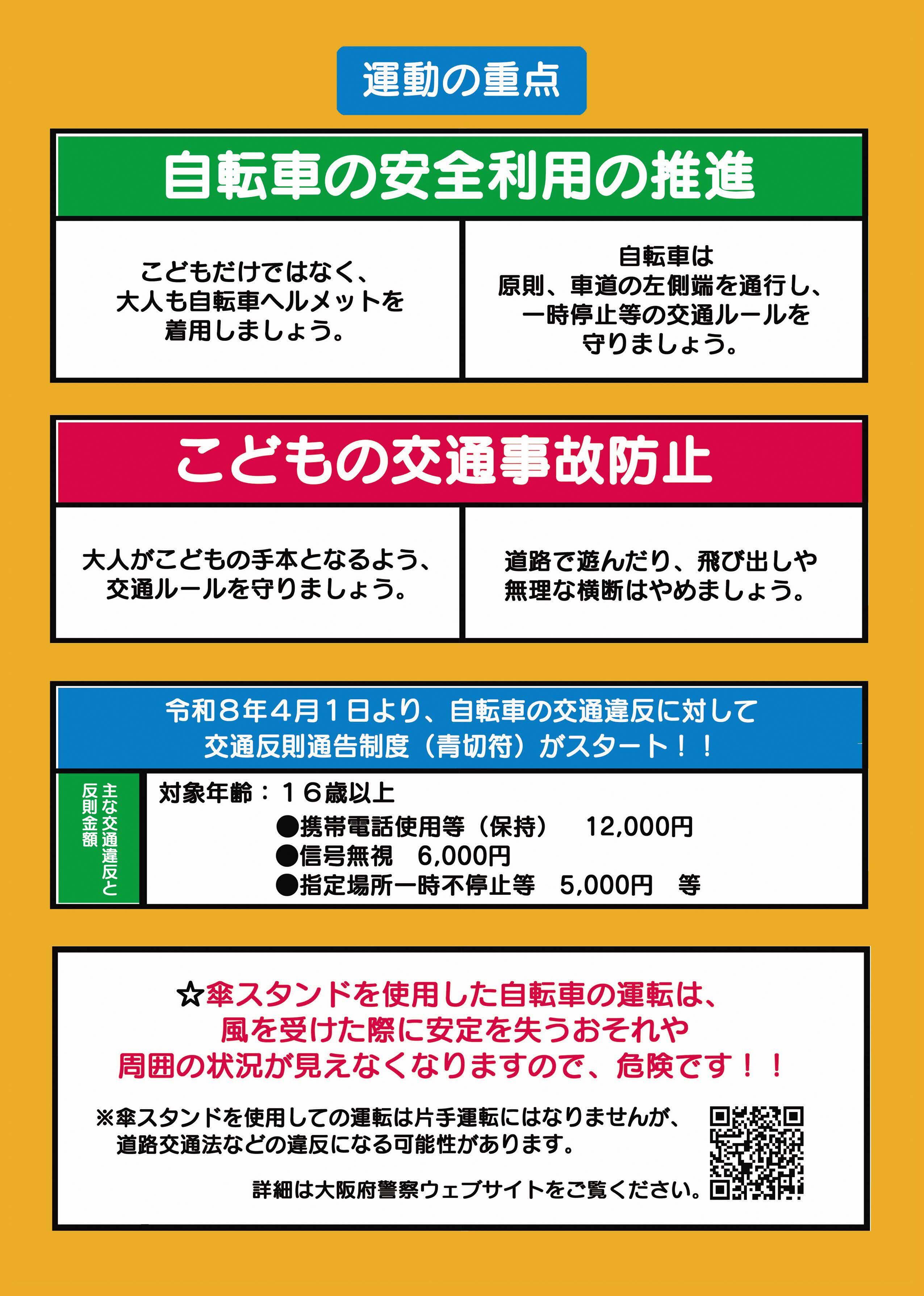 令和8年夏の交通事故防止運動リーフレット裏面