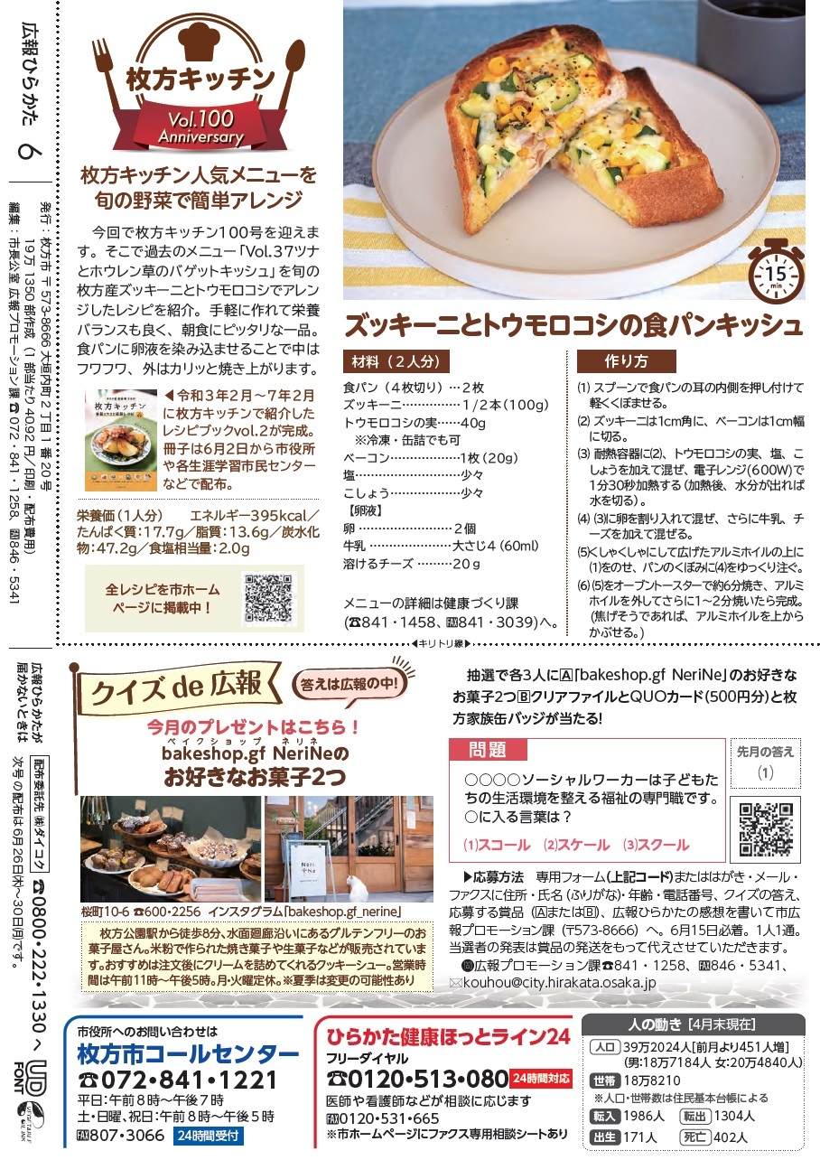 枚方キッチン クイズde広報