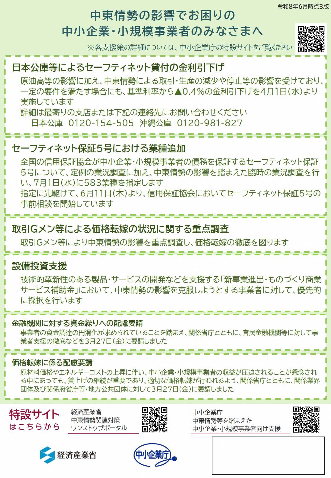 中小企業庁チラシ裏面