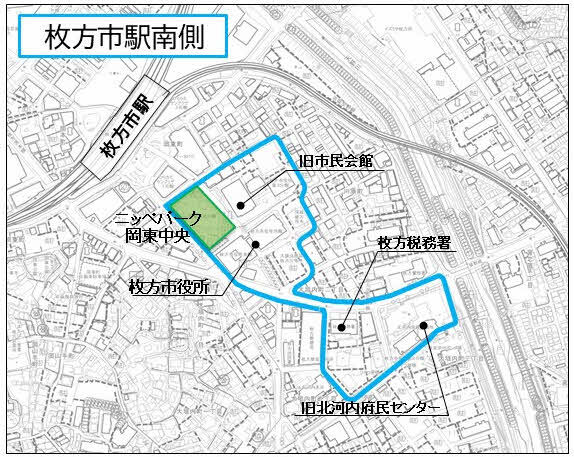 枚方市駅南側の位置