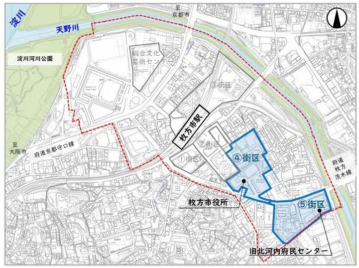 枚方市駅周辺の付近見取図